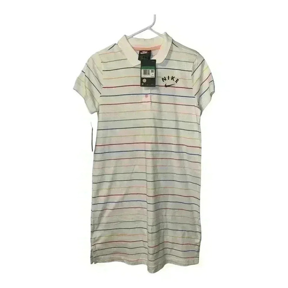 Nike Girls Striped Polo Shirt Dress, XL - Picture 2 of 5